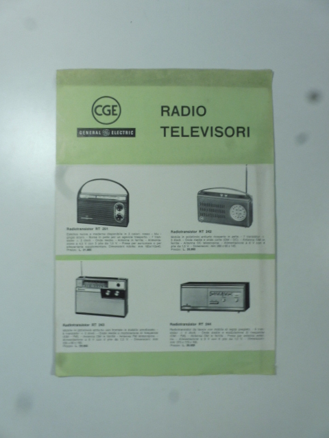 CGE Radio televisori. Pieghevole pubblicitario